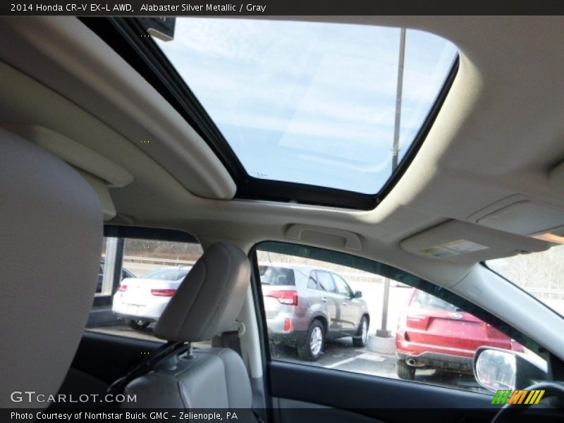 Alabaster Silver Metallic / Gray 2014 Honda CR-V EX-L AWD