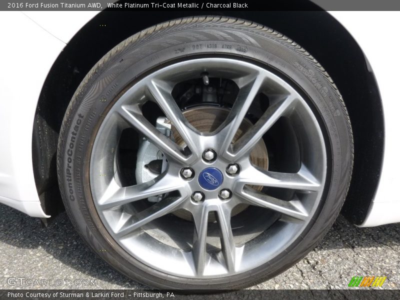 White Platinum Tri-Coat Metallic / Charcoal Black 2016 Ford Fusion Titanium AWD