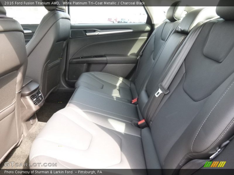 White Platinum Tri-Coat Metallic / Charcoal Black 2016 Ford Fusion Titanium AWD