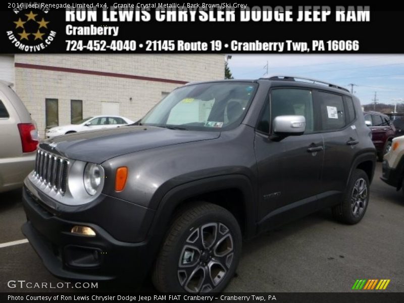 Granite Crystal Metallic / Bark Brown/Ski Grey 2016 Jeep Renegade Limited 4x4