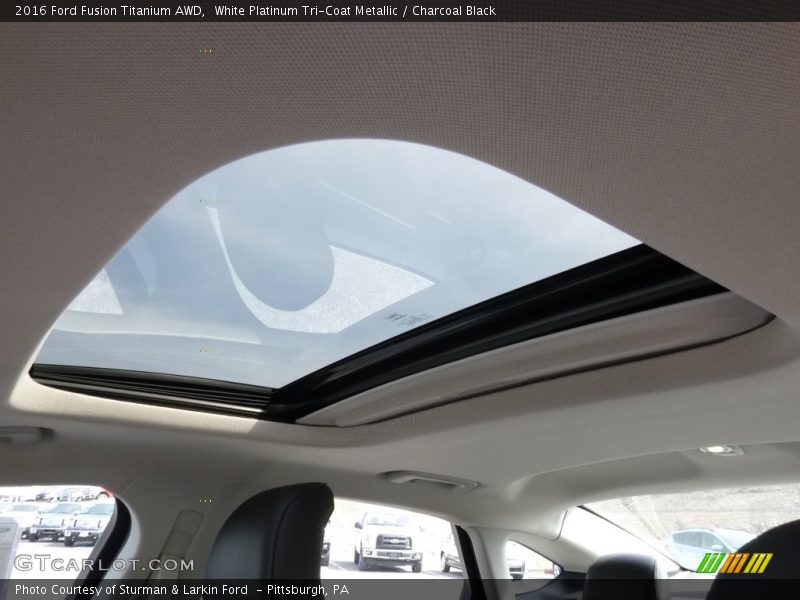 White Platinum Tri-Coat Metallic / Charcoal Black 2016 Ford Fusion Titanium AWD