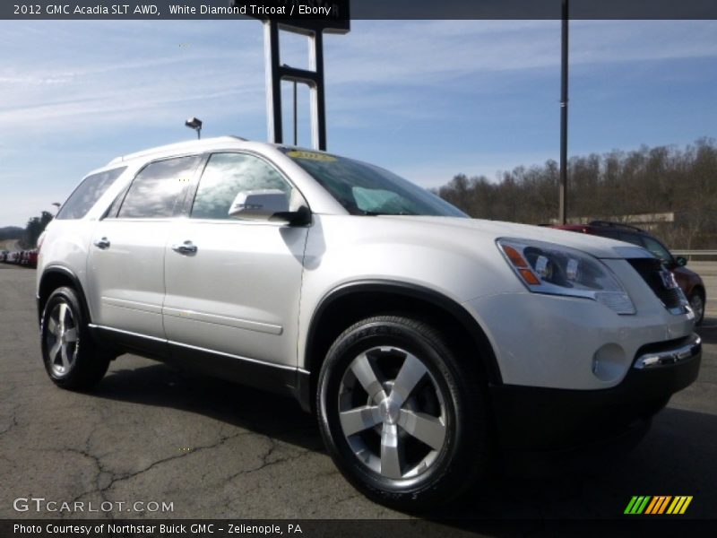 White Diamond Tricoat / Ebony 2012 GMC Acadia SLT AWD