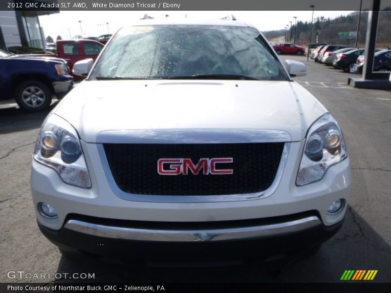 White Diamond Tricoat / Ebony 2012 GMC Acadia SLT AWD