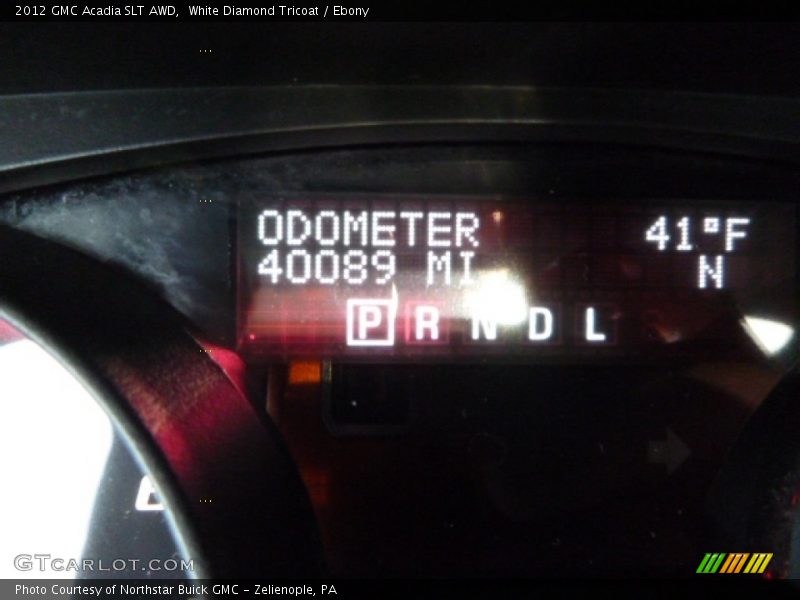 White Diamond Tricoat / Ebony 2012 GMC Acadia SLT AWD