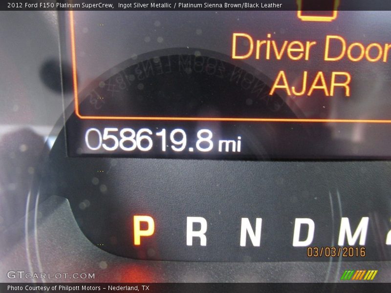 Ingot Silver Metallic / Platinum Sienna Brown/Black Leather 2012 Ford F150 Platinum SuperCrew