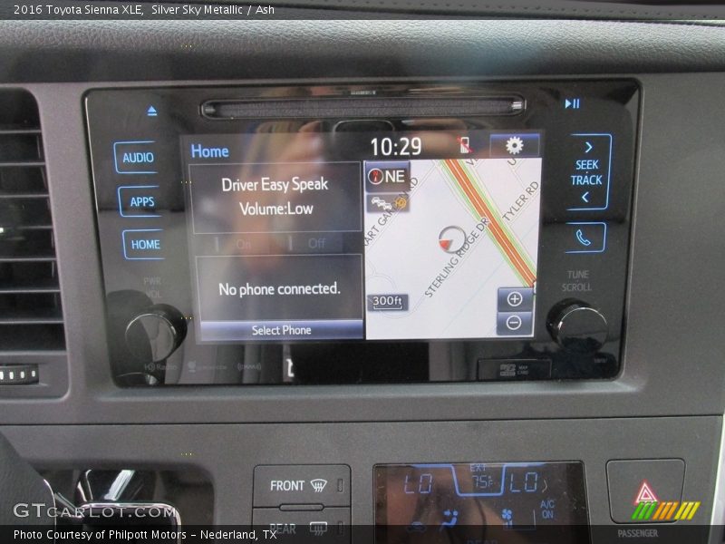 Navigation of 2016 Sienna XLE