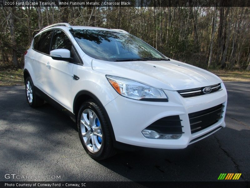 White Platinum Metallic / Charcoal Black 2016 Ford Escape Titanium