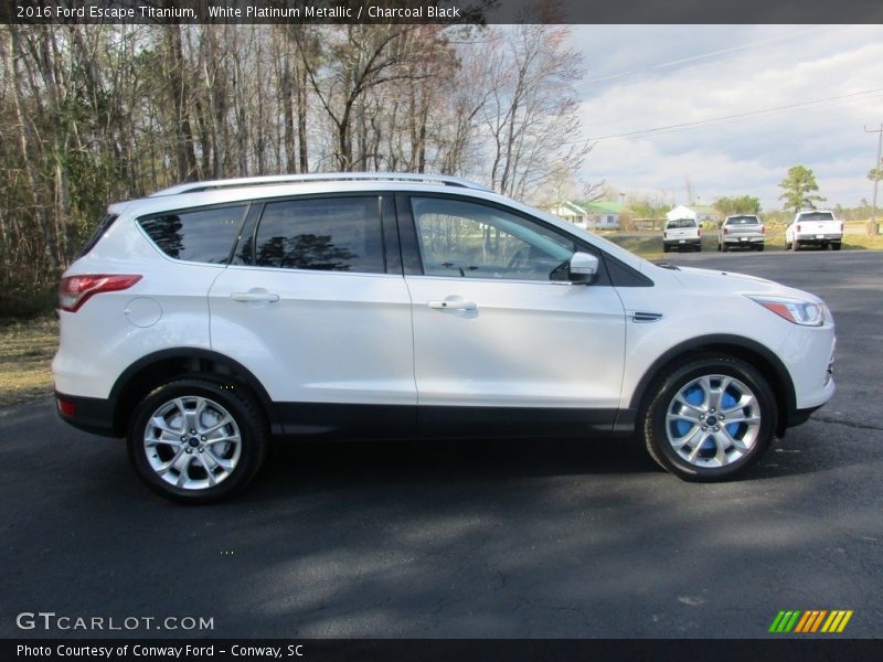 White Platinum Metallic / Charcoal Black 2016 Ford Escape Titanium