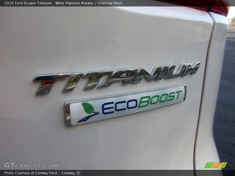 White Platinum Metallic / Charcoal Black 2016 Ford Escape Titanium