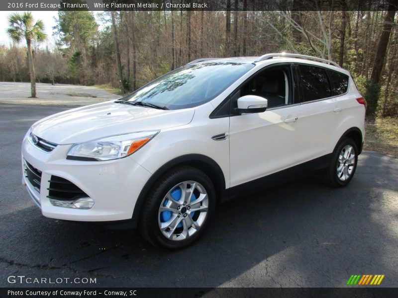White Platinum Metallic / Charcoal Black 2016 Ford Escape Titanium