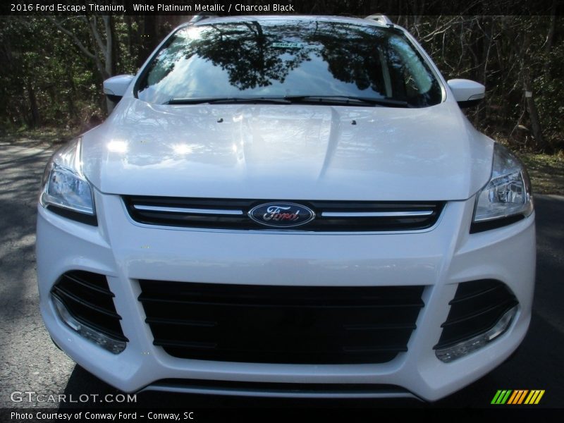 White Platinum Metallic / Charcoal Black 2016 Ford Escape Titanium