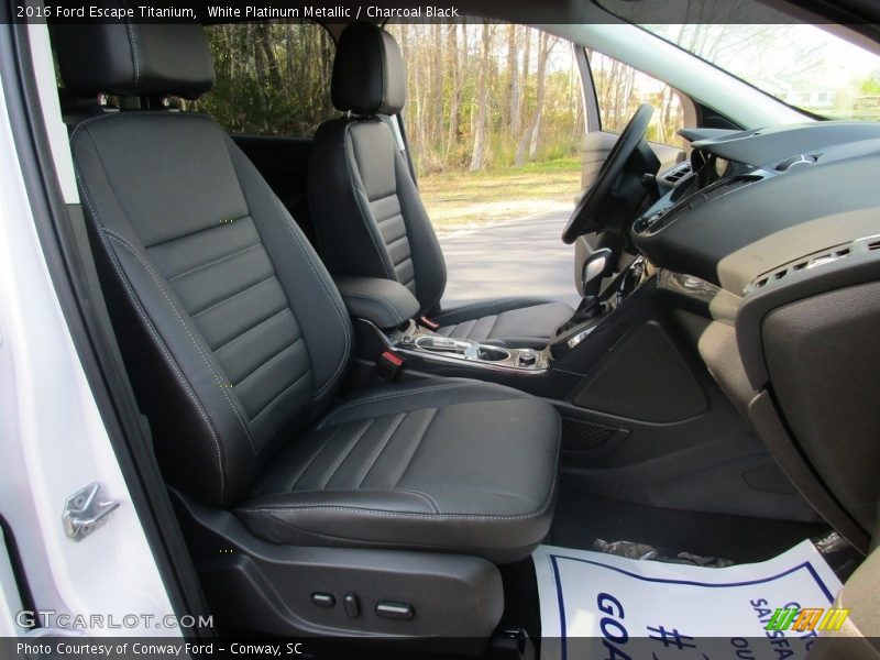 White Platinum Metallic / Charcoal Black 2016 Ford Escape Titanium