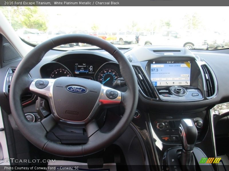 White Platinum Metallic / Charcoal Black 2016 Ford Escape Titanium