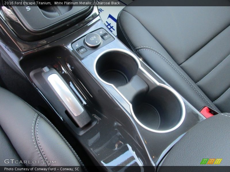 White Platinum Metallic / Charcoal Black 2016 Ford Escape Titanium