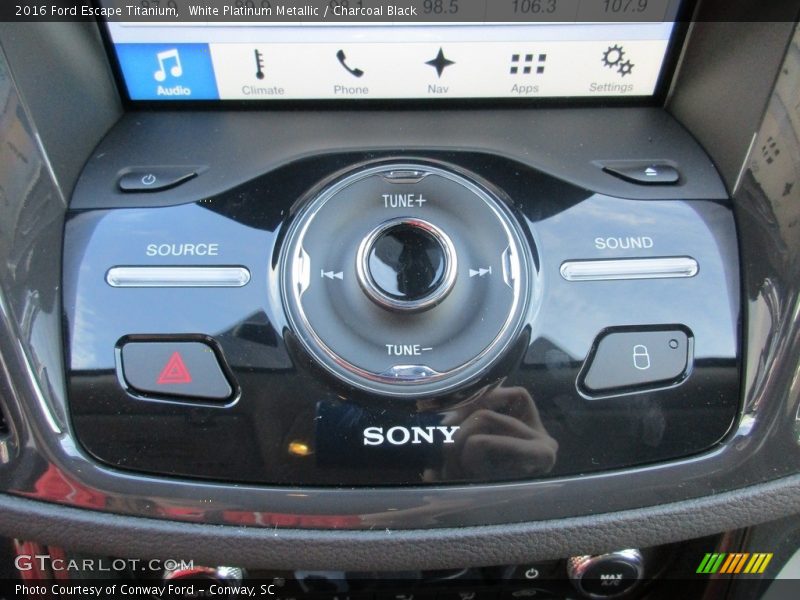 White Platinum Metallic / Charcoal Black 2016 Ford Escape Titanium