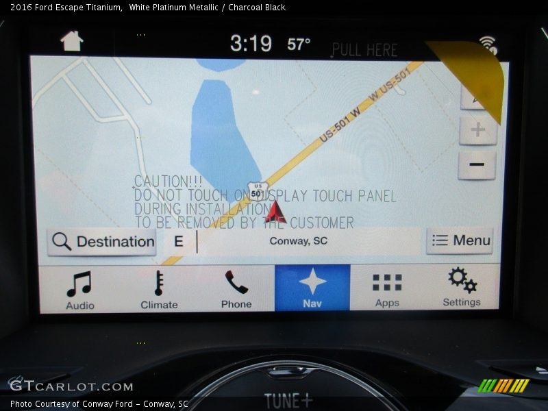White Platinum Metallic / Charcoal Black 2016 Ford Escape Titanium
