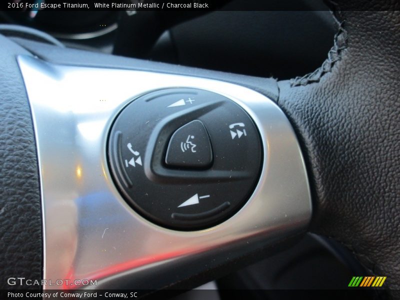 White Platinum Metallic / Charcoal Black 2016 Ford Escape Titanium