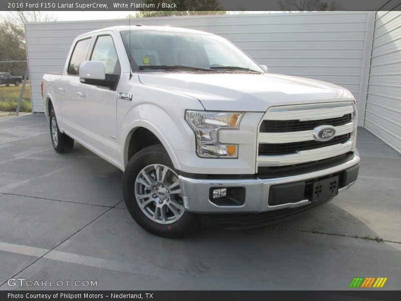 White Platinum / Black 2016 Ford F150 Lariat SuperCrew