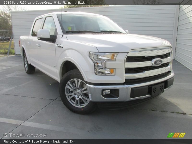 White Platinum / Black 2016 Ford F150 Lariat SuperCrew