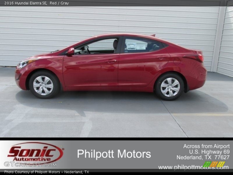 Red / Gray 2016 Hyundai Elantra SE