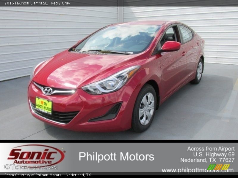 Red / Gray 2016 Hyundai Elantra SE