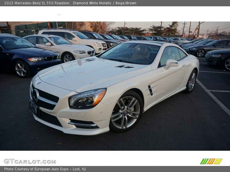 Diamond White Metallic / Beige/Brown 2013 Mercedes-Benz SL 550 Roadster