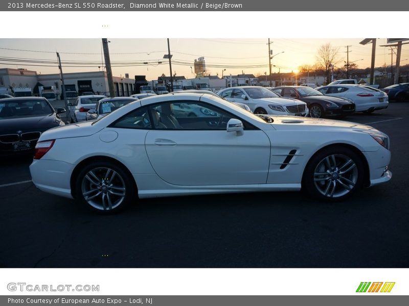 Diamond White Metallic / Beige/Brown 2013 Mercedes-Benz SL 550 Roadster