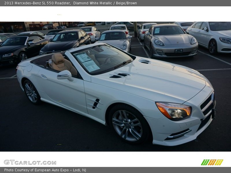 Diamond White Metallic / Beige/Brown 2013 Mercedes-Benz SL 550 Roadster