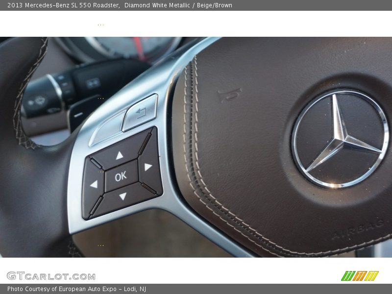 Diamond White Metallic / Beige/Brown 2013 Mercedes-Benz SL 550 Roadster