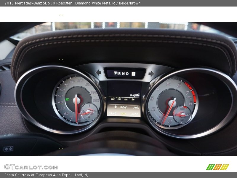 Diamond White Metallic / Beige/Brown 2013 Mercedes-Benz SL 550 Roadster