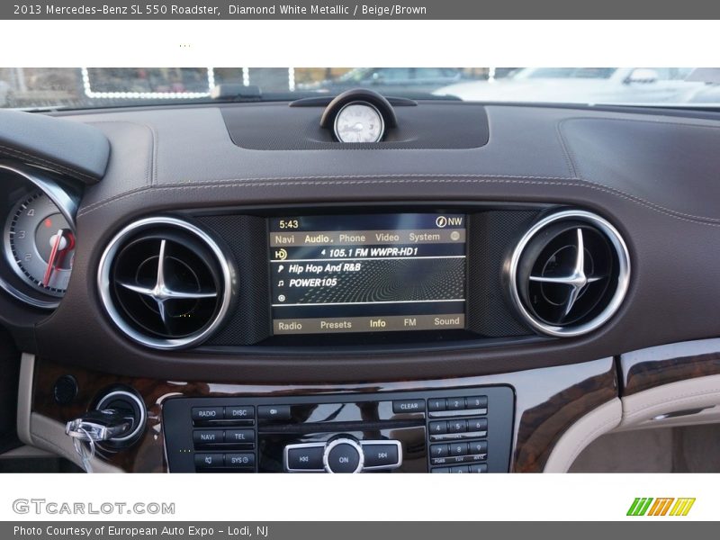 Diamond White Metallic / Beige/Brown 2013 Mercedes-Benz SL 550 Roadster