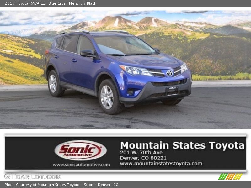 Blue Crush Metallic / Black 2015 Toyota RAV4 LE