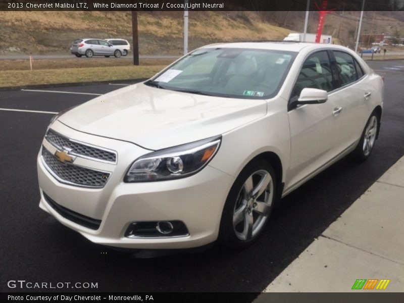 White Diamond Tricoat / Cocoa/Light Neutral 2013 Chevrolet Malibu LTZ