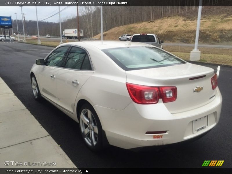 White Diamond Tricoat / Cocoa/Light Neutral 2013 Chevrolet Malibu LTZ