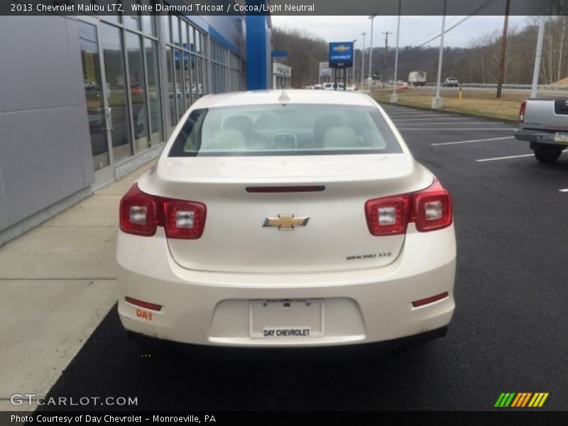 White Diamond Tricoat / Cocoa/Light Neutral 2013 Chevrolet Malibu LTZ