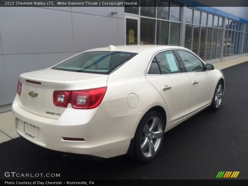 White Diamond Tricoat / Cocoa/Light Neutral 2013 Chevrolet Malibu LTZ