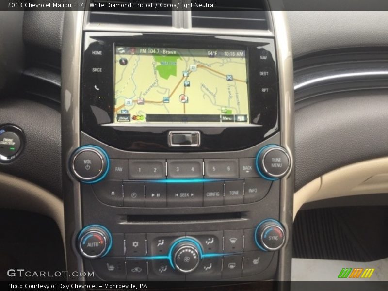 White Diamond Tricoat / Cocoa/Light Neutral 2013 Chevrolet Malibu LTZ