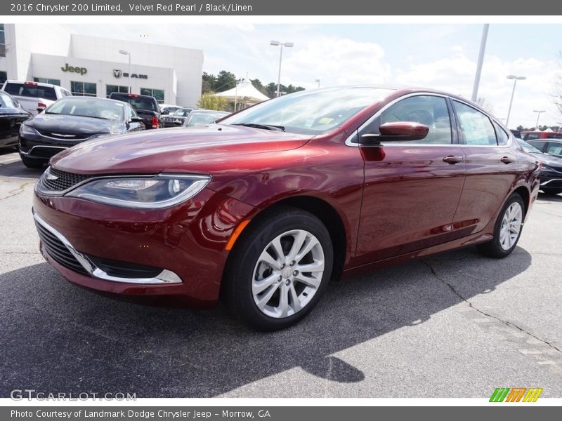 Velvet Red Pearl / Black/Linen 2016 Chrysler 200 Limited