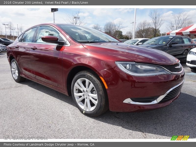Velvet Red Pearl / Black/Linen 2016 Chrysler 200 Limited