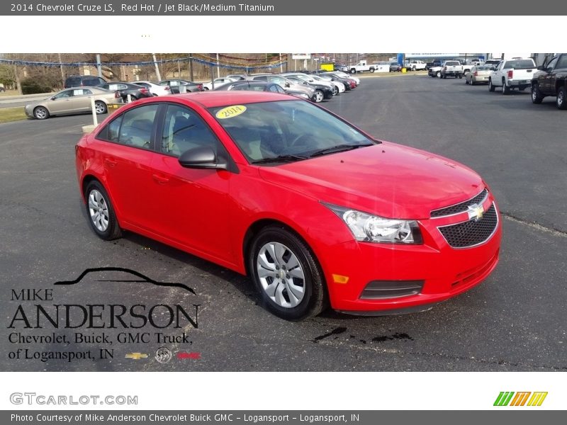 Red Hot / Jet Black/Medium Titanium 2014 Chevrolet Cruze LS