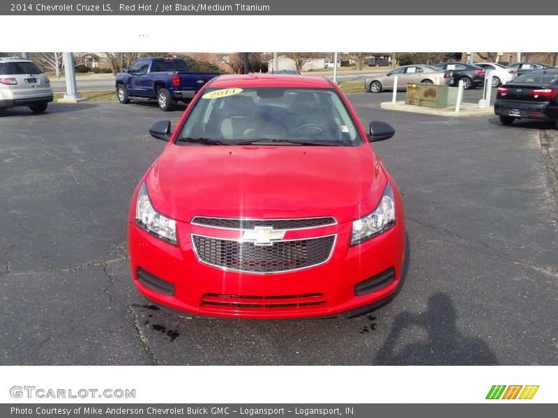 Red Hot / Jet Black/Medium Titanium 2014 Chevrolet Cruze LS