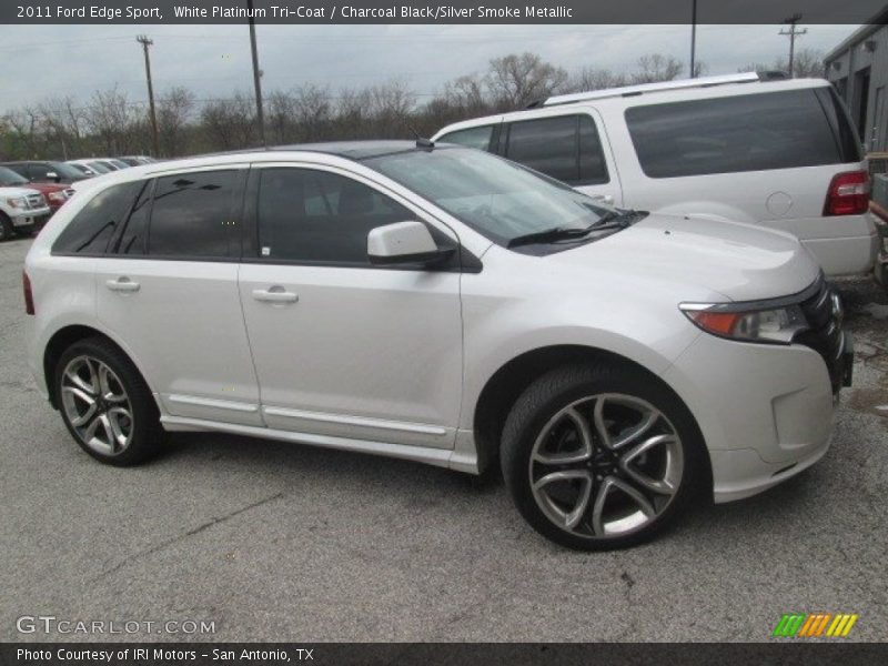 White Platinum Tri-Coat / Charcoal Black/Silver Smoke Metallic 2011 Ford Edge Sport