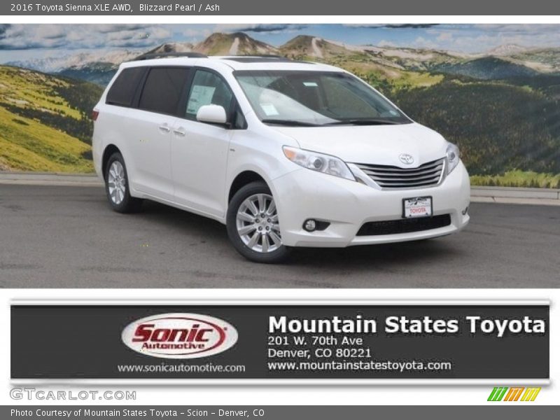 Blizzard Pearl / Ash 2016 Toyota Sienna XLE AWD