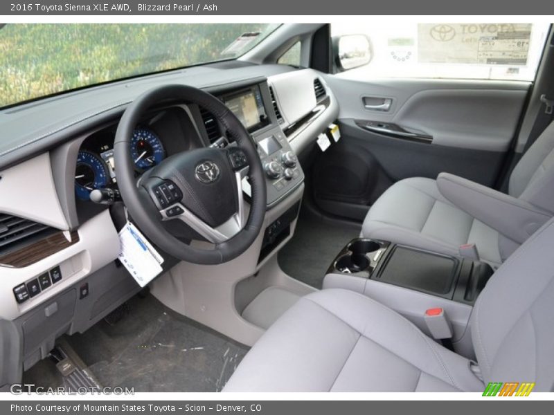  2016 Sienna XLE AWD Ash Interior