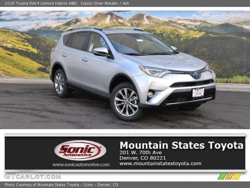 Classic Silver Metallic / Ash 2016 Toyota RAV4 Limited Hybrid AWD