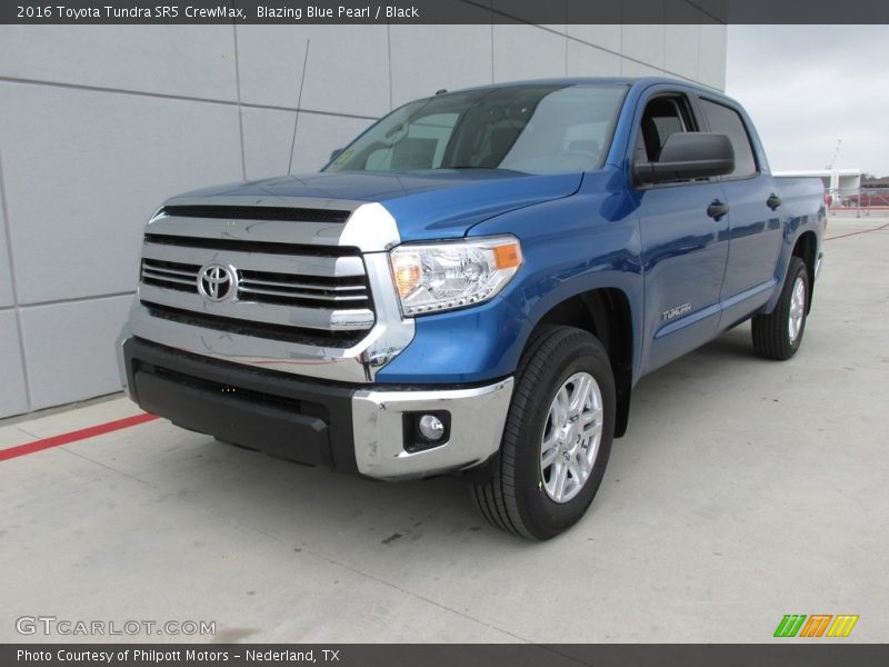 Blazing Blue Pearl / Black 2016 Toyota Tundra SR5 CrewMax