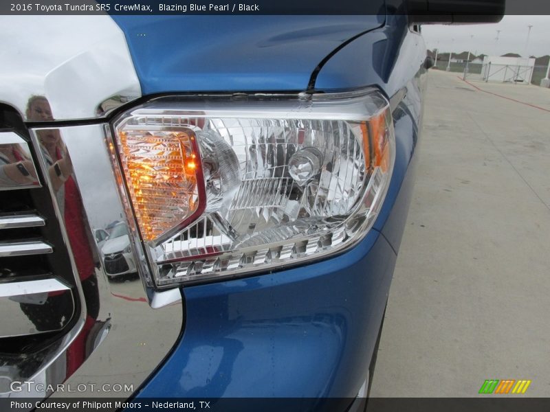 Blazing Blue Pearl / Black 2016 Toyota Tundra SR5 CrewMax
