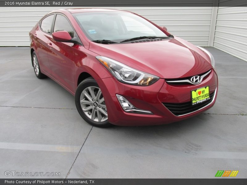 Red / Gray 2016 Hyundai Elantra SE