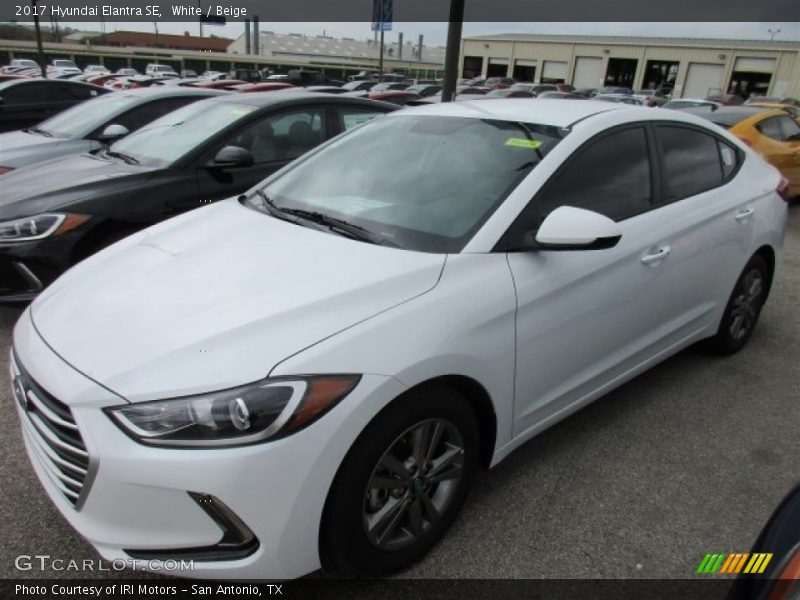 White / Beige 2017 Hyundai Elantra SE