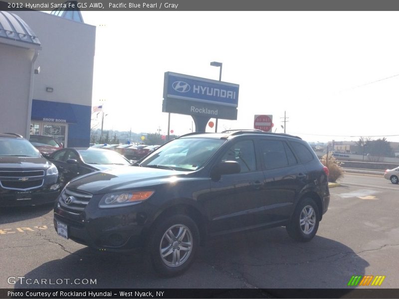 Pacific Blue Pearl / Gray 2012 Hyundai Santa Fe GLS AWD